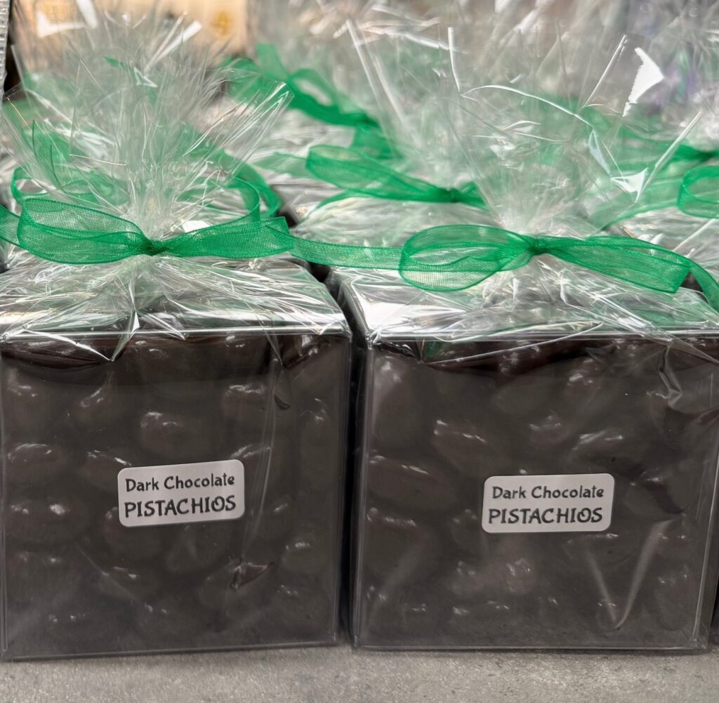 Dark Chocolate-covered Pistachios $8