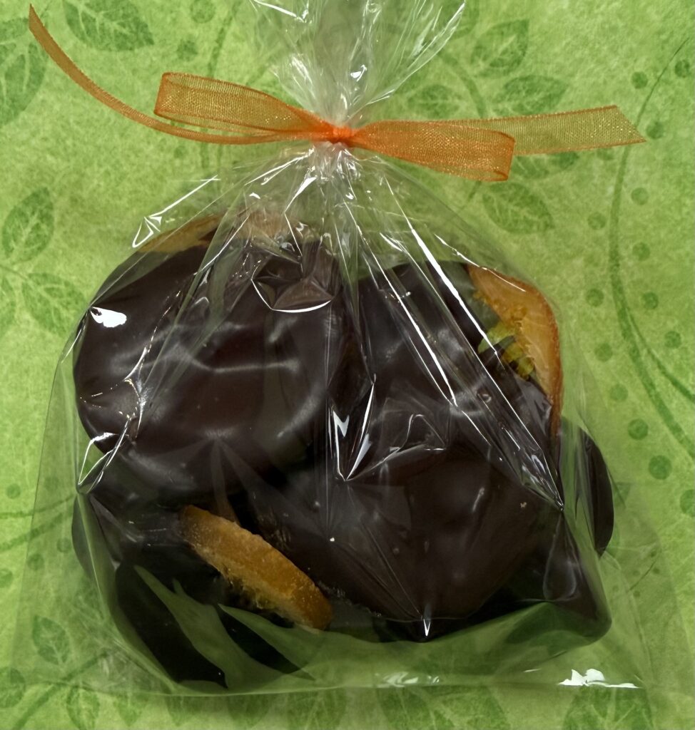 Dried Orange Slices dipped in Dark Chocolate $6